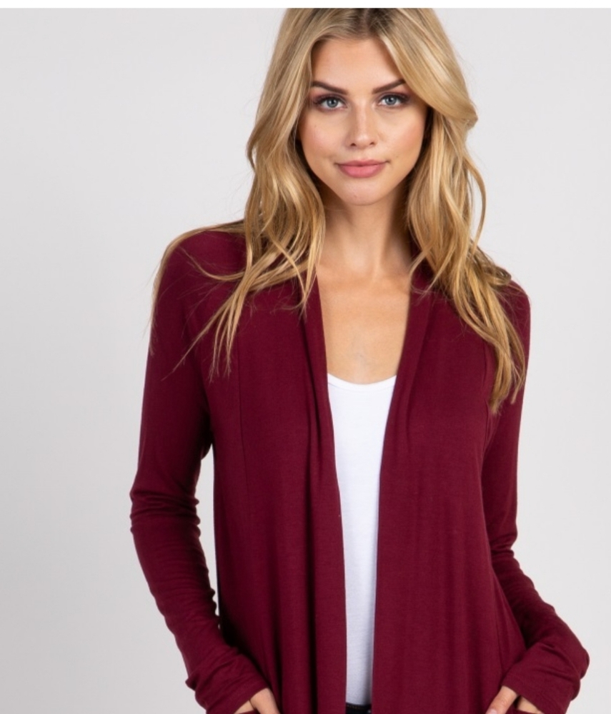 Altar’d State Burgundy Flowy Cardigan Sz S